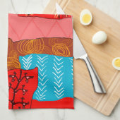 ピローインスパイアアロエオレンジのマティスレッドルーム キッチンタオル (四つ折り)