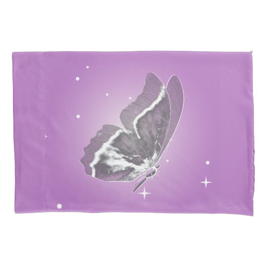 ピローケースに繊細な薄紫独身の蝶 枕カバー (正面)