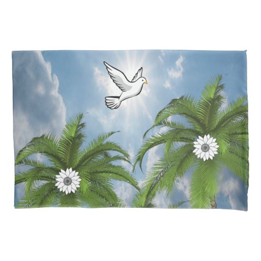 ピローケースのヤシの木 枕カバー (正面)