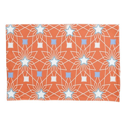 ピローケースオレンジブルースターズ 枕カバー (正面)