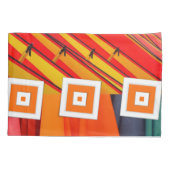 ピローケースオレンジ赤イエロー抽象芸術 枕カバー (裏面)