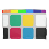 ピローケースストライプスクエアカラフル 枕カバー (正面)