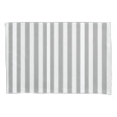 ピローケーストライプスの白と灰色 枕カバー (正面)