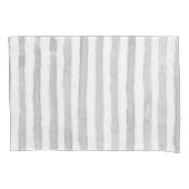 ピローケーストライプスの白と灰色 枕カバー (正面)