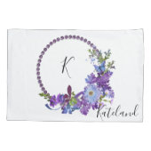 ピローケースパープルフローラ 枕カバー (裏面)