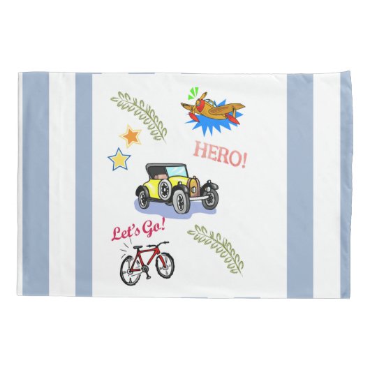 ピローケースヒーロー自転車用飛行機 枕カバー (裏面)