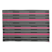 ピローケースピンク白黒ストライプ 枕カバー (正面)