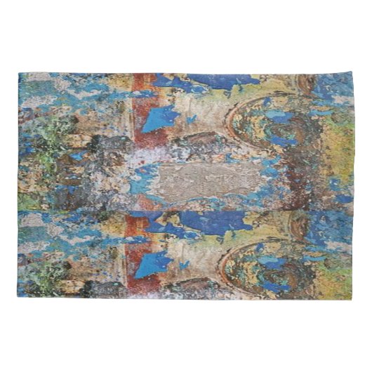 ピローケースフローラ抽象芸術青 枕カバー (裏面)