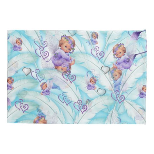 ピローケースフローラ羽ベビー天使 枕カバー (裏面)