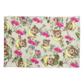 ピローケースモンキーバナナピンクハートフローラ 枕カバー (裏面)