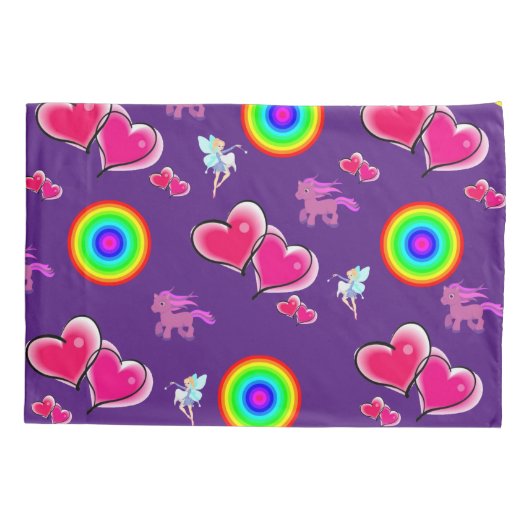 ピローケース妖精の夢パープル 枕カバー (裏面)