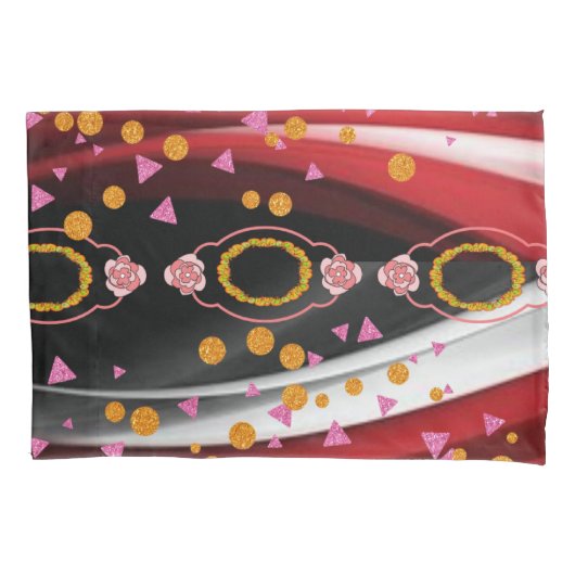 ピローケース抽象芸術赤白黒 枕カバー (正面)