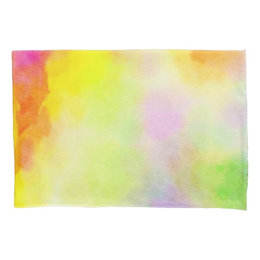 ピローケース水彩黄色 枕カバー (正面)