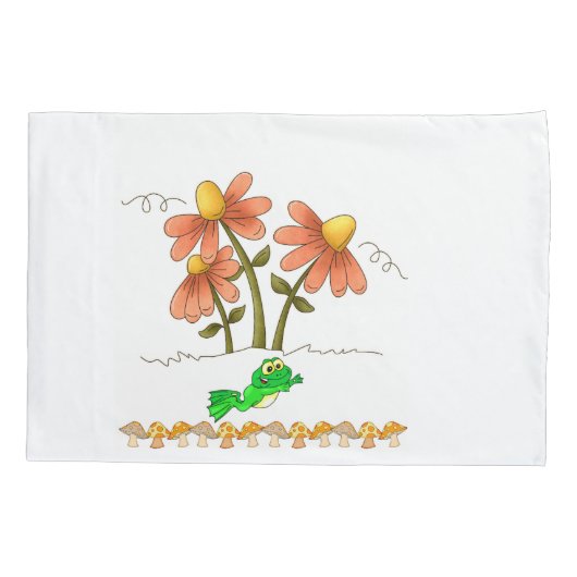 ピローケース白蛙きのこフローラ 枕カバー (裏面)