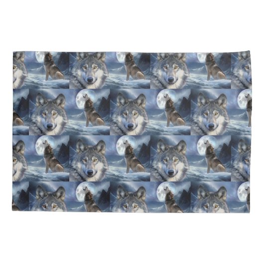 ピローケース – イエローストーンウルフ (裏面)