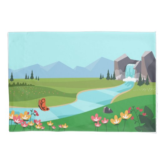 ピローケース：日の出の尾根 枕カバー (正面)