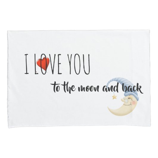 ピローケースSet-Iは月と背中にあなたを愛する 枕カバー (正面右)