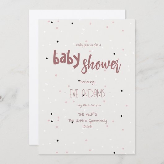 ピロートークコレクションベビーシャワー招待状 招待状 (正面/裏面)