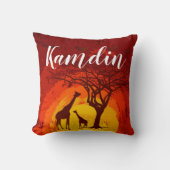 ピローパーソナライズされたアフリカンサファリキリン クッション (正面)