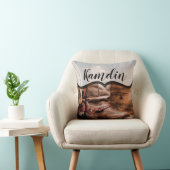 ピローパーソナライズされたカウボーイブーツバーンウッド素朴 クッション (椅子)