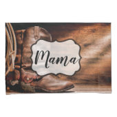 ピローパーソナライズされたケースカウボーイブーツバーンウッドR 枕カバー (正面右)