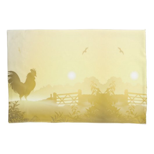 ピローパーソナライズされたケースサニーモーニングファーム数 枕カバー (正面左)