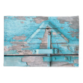 ピローパーソナライズされたケースブルーウッドバーンドアブーツ 枕カバー (裏面-左)