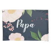 ピローパーソナライズされたケースベビーピンクコスモスon海軍 枕カバー (正面左)