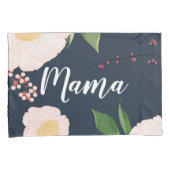 ピローパーソナライズされたケースベビーピンクコスモスon海軍 枕カバー (正面右)