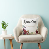 ピローパーソナライズされたホワイトローズ金ゴールドジオメトリックフロロ クッション (椅子)