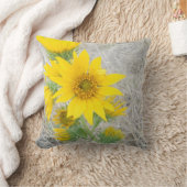 ピローヒマワリ撮影自然ブライトイエロー クッション (ブランケット)
