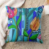 ピローフラワーアートモザイクホームデコモダンア クッション (ブランケット)