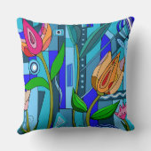 ピローフラワーアートモザイクホームデコモダンア クッション (裏面)