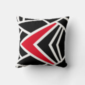 ピローブラック、ホワイト、レッドのモダン抽象芸術スタイル クッション (裏面)