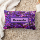 ピローポーチフラワーパープルフューシャピンク ランバークッション (ブランケット)