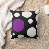 ピローモダン白黒と紫（円） クッション (ブランケット)