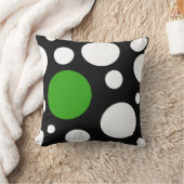 ピローモダン白黒と緑（円） クッション (ブランケット)
