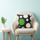 ピローモダン白黒と緑（円） クッション (椅子)