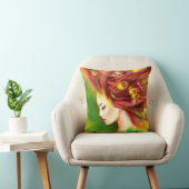 ピロー美しい春女性バタフライ。抽象芸術 クッション (椅子)