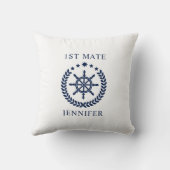ピロー航海のルブルーとホワイトのパーソナル化可能 クッション (裏面)