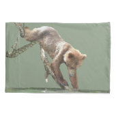 ピロ独身のーケース、標準サイズ(グリズリーベア付き) 枕カバー (裏面)