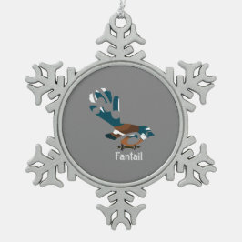 ピワカワカニュージーランドバード スノーフレークピューターオーナメント
