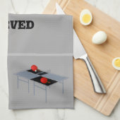 ピンおもしろいポンのテーブルにこうもりとボールを。 キッチンタオル (四つ折り)