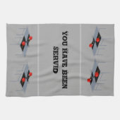 ピンおもしろいポンのテーブルにこうもりとボールを。 キッチンタオル (横)