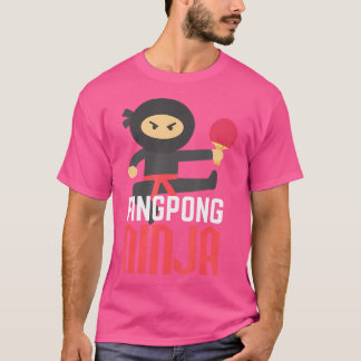 ピンおもしろいポン忍者シャツテーブルテニス Tシャツ