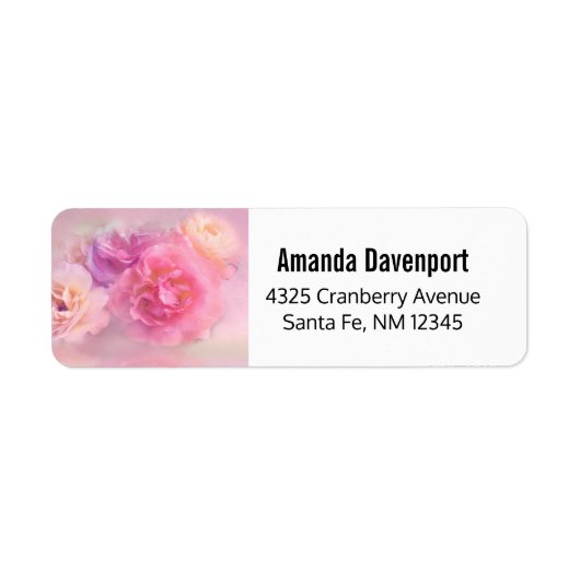 ピンかわいらしクのカーネーションスタイリッシュ写真 ラベル (正面)