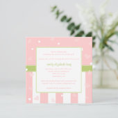 ピンかわいらしクの小さなハートの赤ちゃん 招待状 (スタンド正面)