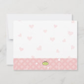 ピンかわいらしクの小さなハートの赤ちゃん 招待状 (裏面)