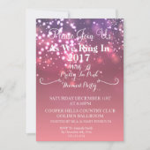 ピンかわいらしクの新年パーティの招待状 招待状 (正面)