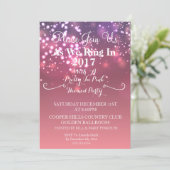 ピンかわいらしクの新年パーティの招待状 招待状 (スタンド正面)